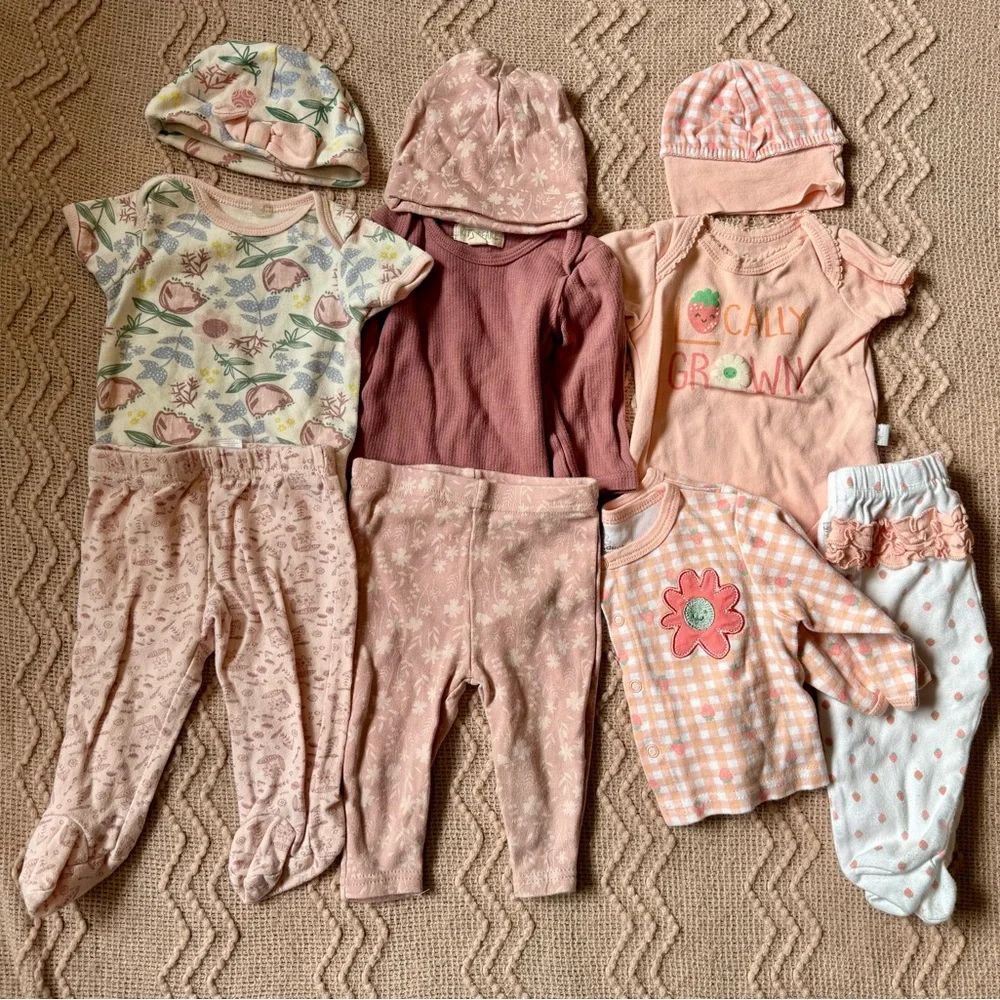 Cute Pink Peach Kids Matching Set Collection - 8 Pieces